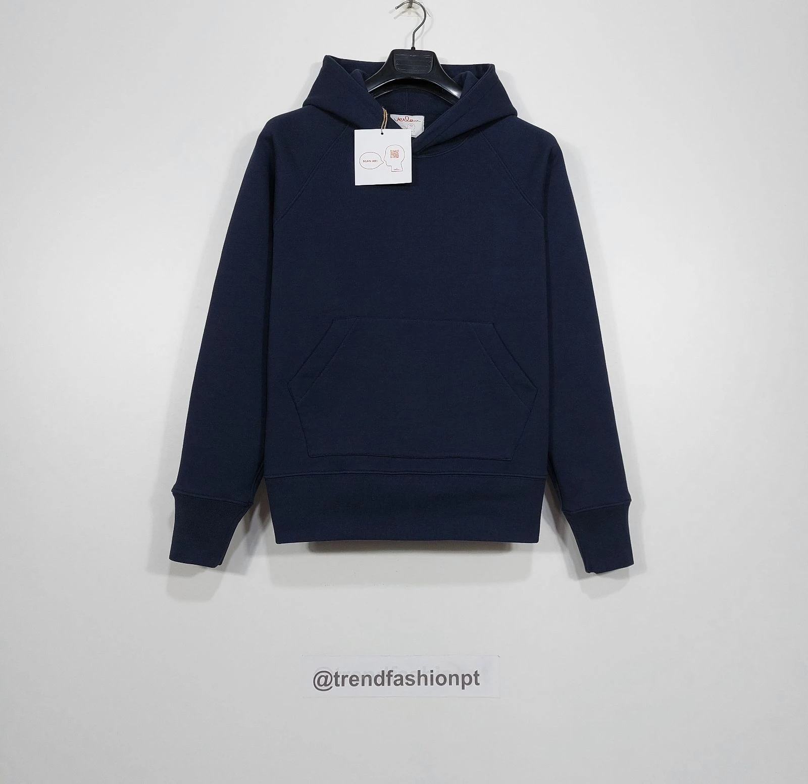 Verlan cotton plain hoodie - navy M
